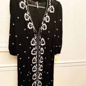 COPY - Free People black embroidered boho dress N…